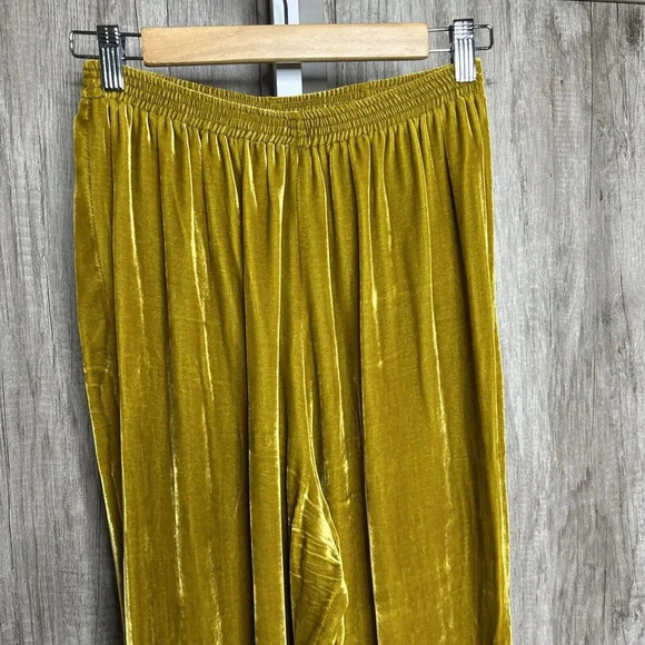 Anne Namba Velvet Pants Pull On Elastic Waist Lagenlook Bohemian Size M - Picture 2 of 6